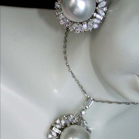 Sensational South Sea Pearl Earrings with Diamonds