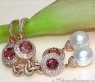Impressive Dangling Earrings with Southsea Pearls, Tourmalines & Diamonds
