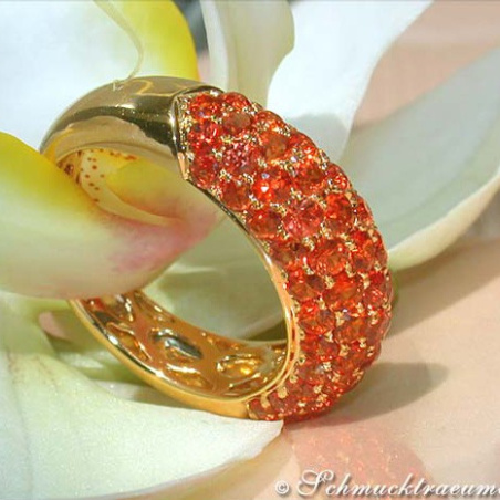 Noble Orange Sapphire Pavéring