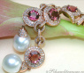 Impressive Dangling Earrings with Southsea Pearls, Tourmalines & Diamonds