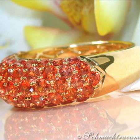 Noble Orange Sapphire Pavéring