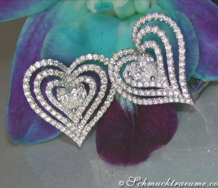 Striking Diamond Heart Earrings