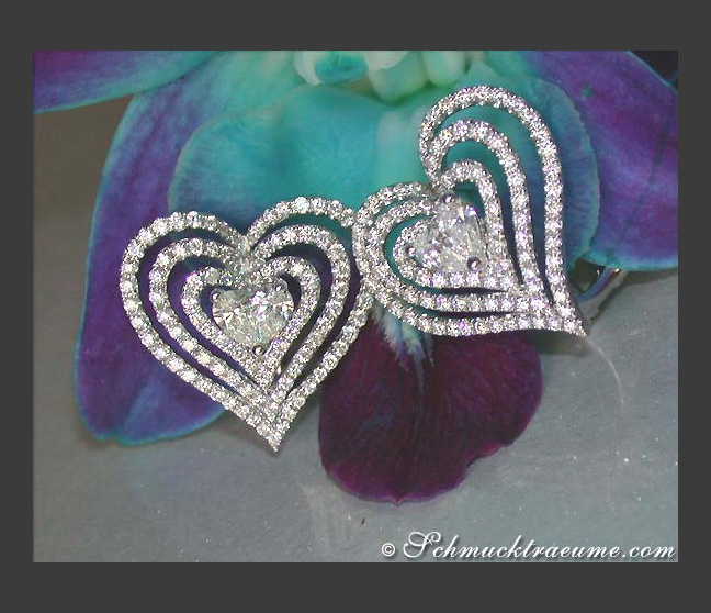 Striking Diamond Heart Earrings Striking Diamond Heart Earrings