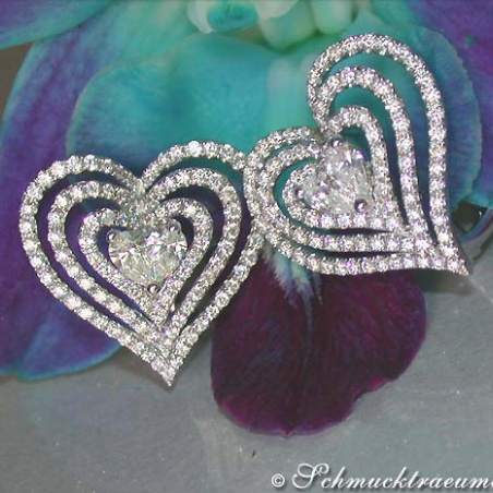 Striking Diamond Heart Earrings