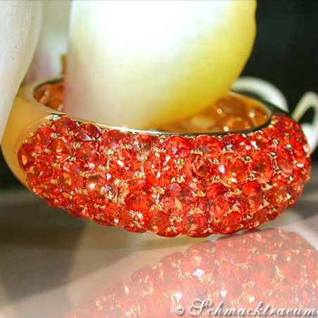 Noble Orange Sapphire Pavéring