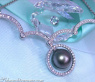 Versatile Tahitian Pearl Necklace with Diamonds