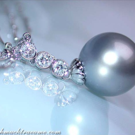 Tahitiperle Collier mit Brillanten