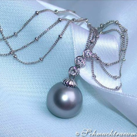 Tahitiperle Collier mit Brillanten