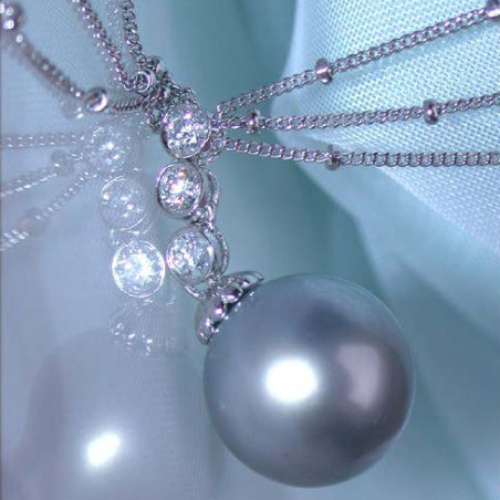 Tahitiperle Collier mit Brillanten
