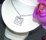 Attractive Diamond Square Pendant incl. Chain