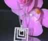 Attractive Diamond Square Pendant incl. Chain