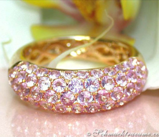 Elegant Pink Sapphire Pavé Ring