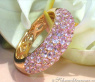 Rosa Saphir Pavé Ring in Gelbgold 585