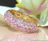 Rosa Saphir Pavé Ring in Gelbgold 585