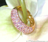 Rosa Saphir Pavé Ring in Gelbgold 585
