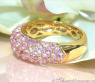 Rosa Saphir Pavé Ring in Gelbgold 585