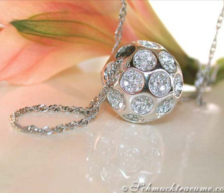 Exquisite Diamond Golf Ball Pendant incl. Chain