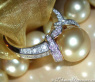 Gorgeous Golden Southsea Pearl Diamond Ring (Collar Style)
