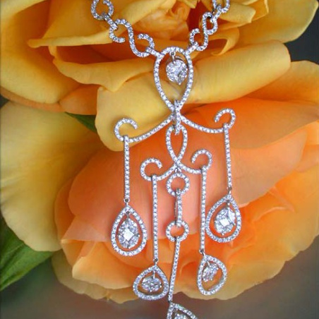 Prestigeous "Illusion Design" Diamond Necklace