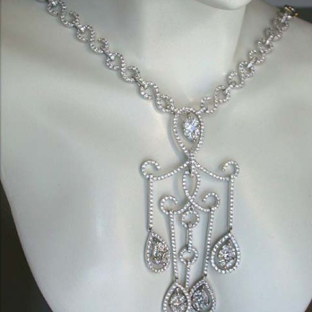 Prestigeous "Illusion Design" Diamond Necklace