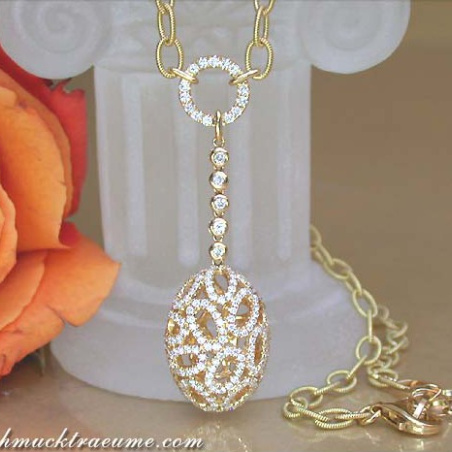 Fancy Diamond "Egg" Necklace