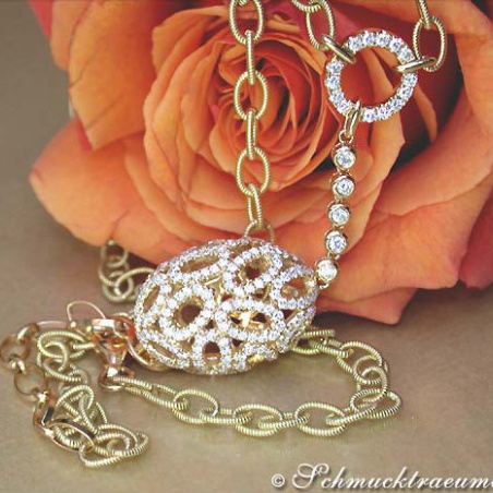 Fancy Diamond "Egg" Necklace