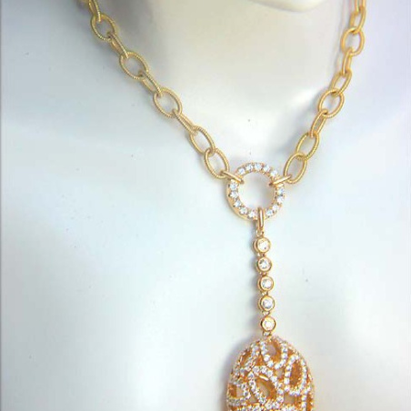 Fancy Diamond "Egg" Necklace