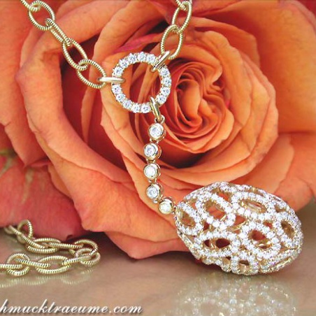 Fancy Diamond "Egg" Necklace