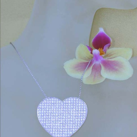 Excellent Diamond Heart Necklace