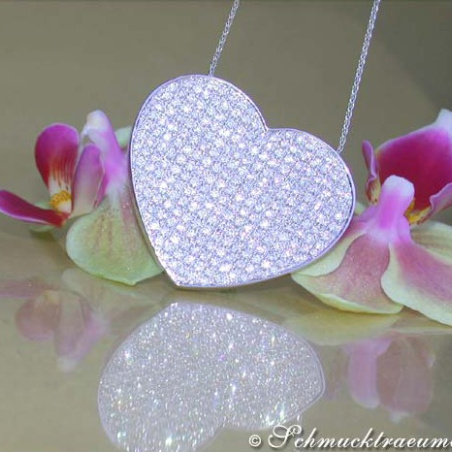 Excellent Diamond Heart Necklace