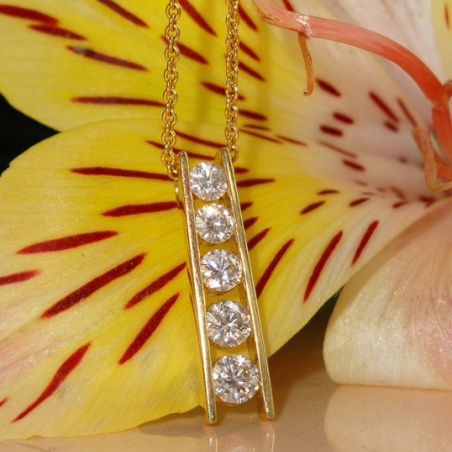 Elegant Diamond Solitaire Pendant on Chain