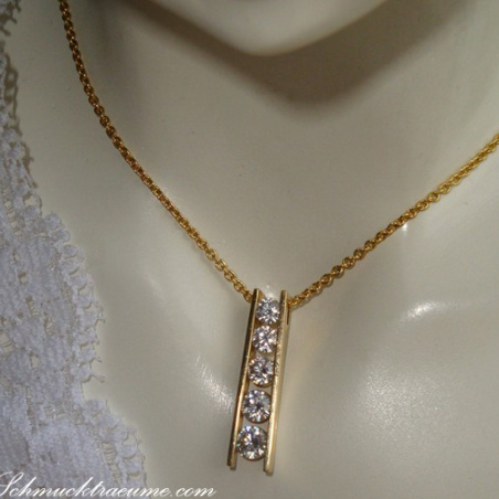 Elegant Diamond Solitaire Pendant on Chain