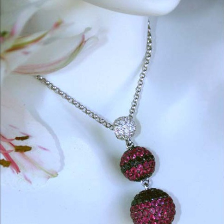 Attractive Necklace with Rubies & Black and White Diamonds