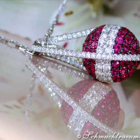 Attractive Ruby Necklace with Diamonds