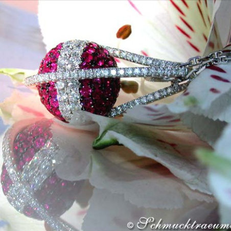 Attractive Ruby Necklace with Diamonds