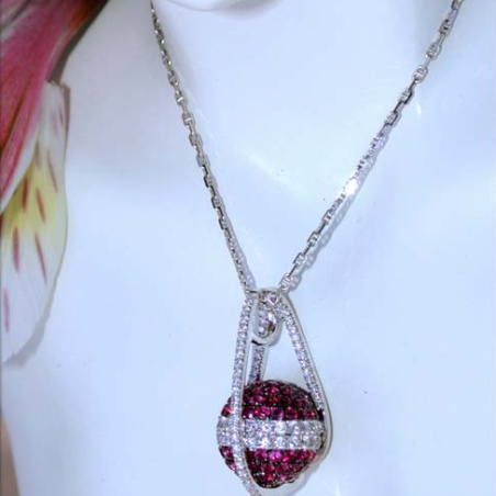 Attractive Ruby Necklace with Diamonds