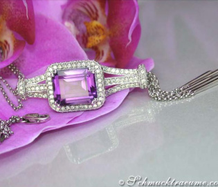 Superb Amethyst Necklace with Diamonds