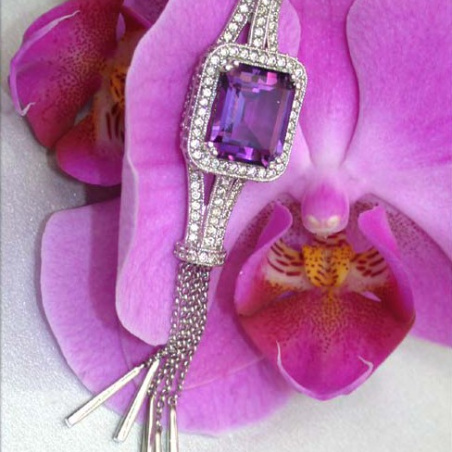 Superb Amethyst Necklace with Diamonds