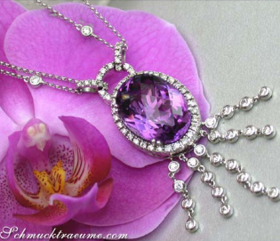 Wonderful Amethyst Necklace with Diamonds