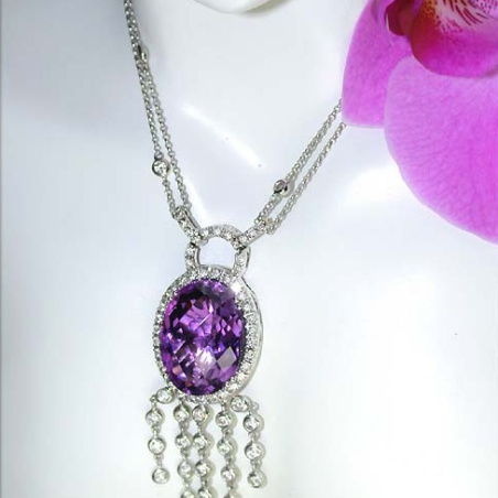 Wonderful Amethyst Necklace with Diamonds