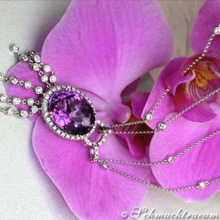Wonderful Amethyst Necklace with Diamonds