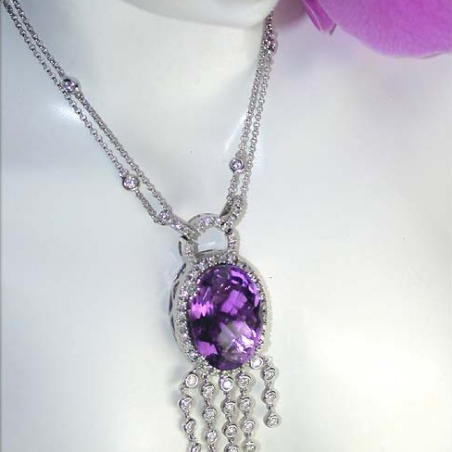 Wonderful Amethyst Necklace with Diamonds