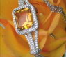 Unique Citrin Necklace with Diamonds