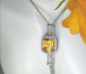 Unique Citrin Necklace with Diamonds