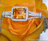 Unique Citrin Necklace with Diamonds