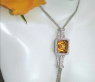 Unique Citrin Necklace with Diamonds
