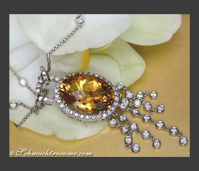 Splendid Citrine Necklace with Diamonds Splendid Citrine Necklace with Diamonds