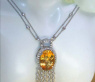Splendid Citrine Necklace with Diamonds