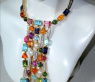 Tremendous Multicolor Gemstone Necklace with Diamonds & Pearls