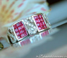 Rubin Ring mit Diamanten Weißgold